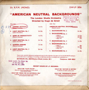 American Neutral Backgrounds No. 1 - Back cover art.